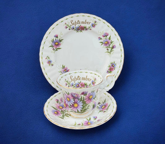 Royal Albert “September” Flower of the Month Trio
