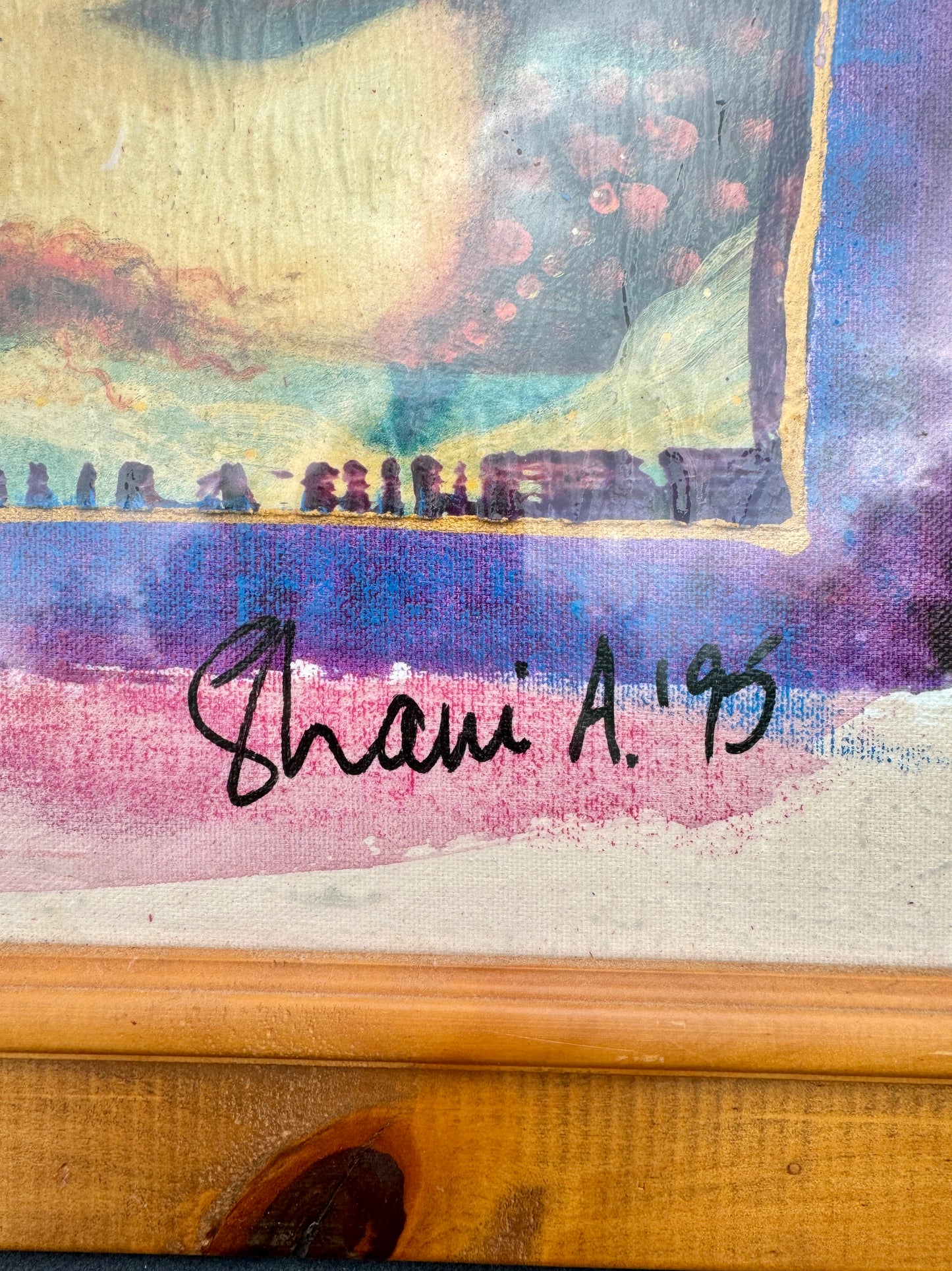 Original Mermaid Oil Painting – Signed 1995 – Framed Artwork