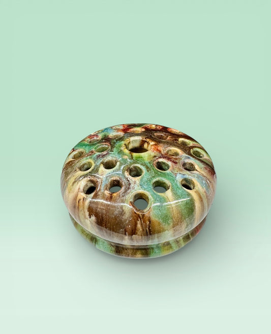 Australia 60’s flower pottery frog, hand made,home decor