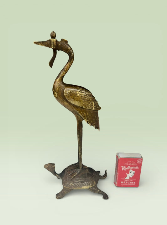 Vintage Japanese Brass Buddhist Altar Candle Stand (Shokudai)