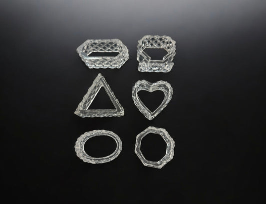 Set of 6 Crystal napkin rings,dining table,kitchen decor