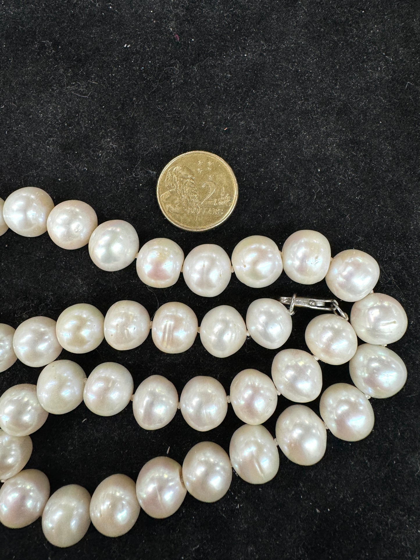 11mm Cultured Pearl Necklace | Classic White Pearl Strand | Elegant Women’s Necklace | Hand-Knotted Pearls | Timeless Gift for Her
