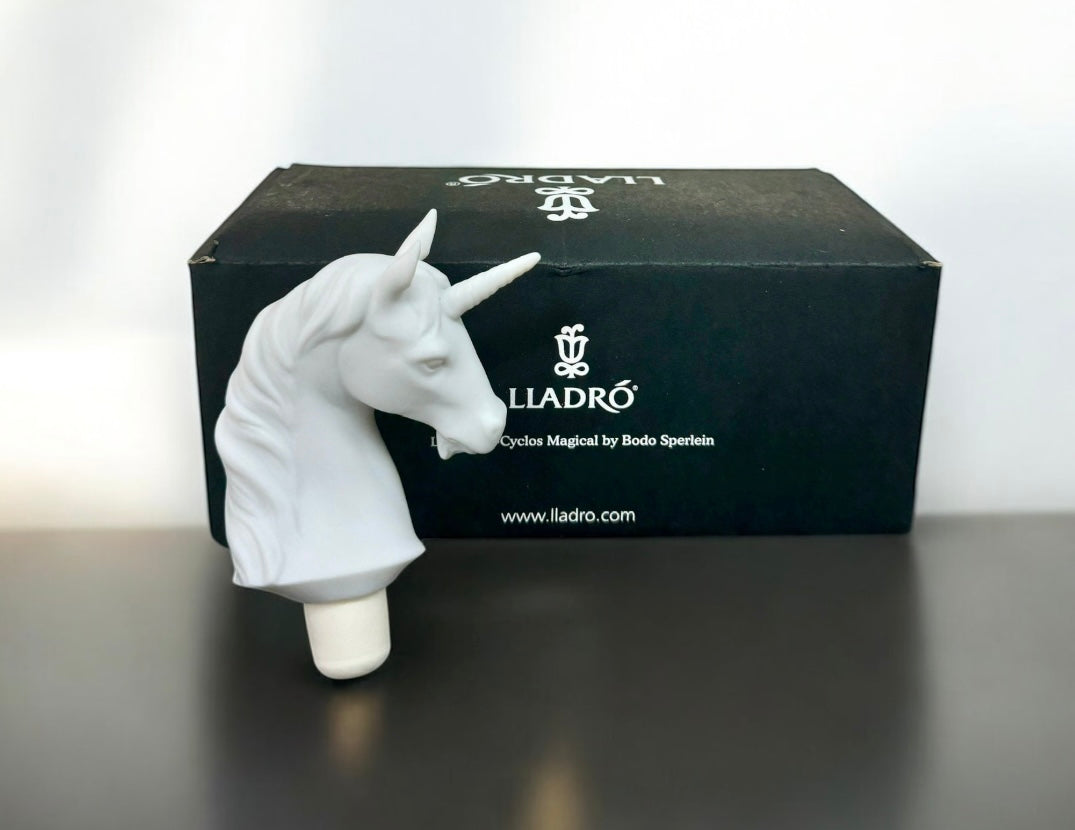 Lladró Porcelain Unicorn Bottle Stopper – Original Box