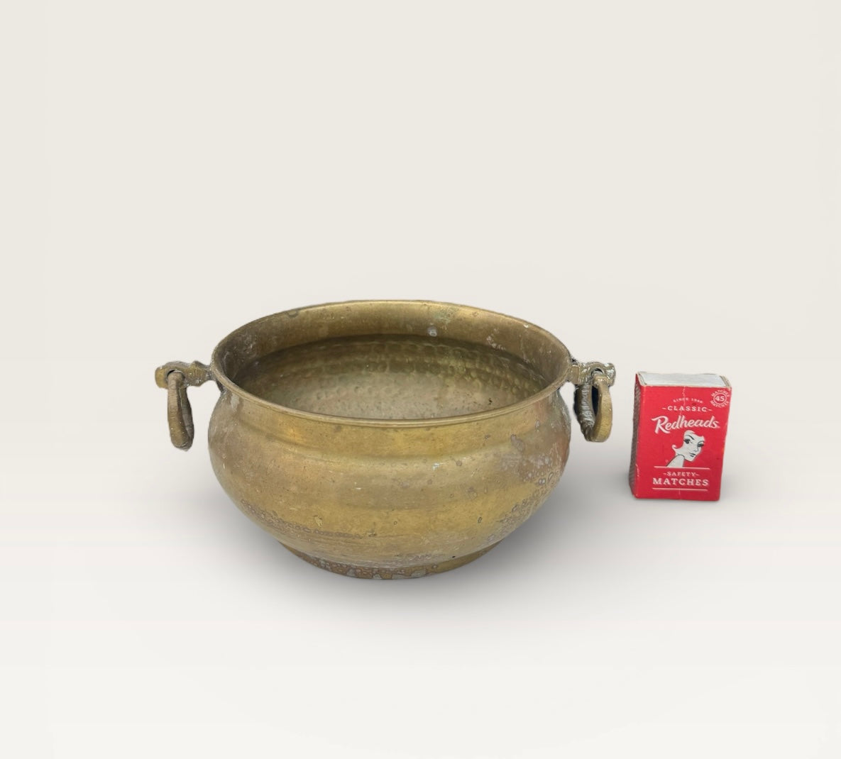 Vintage Brass pot/planter with two ring handles,succulent,outdoor plants