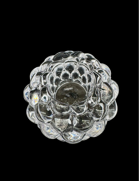 Orrefors Crystal Raspberry Votive Candle Holder with Original box , Made in Sweden