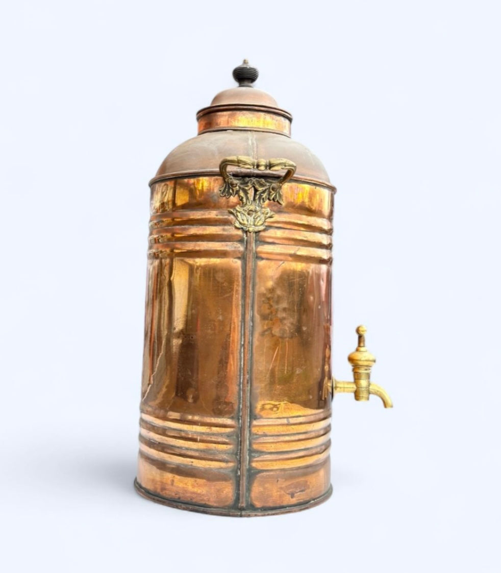 Antique Copper Water Urn with Brass Tap