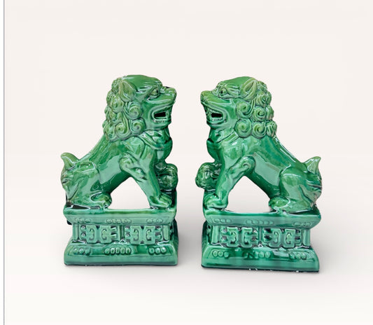 Pair of Chinese Fu Foo Dog Lion Statues