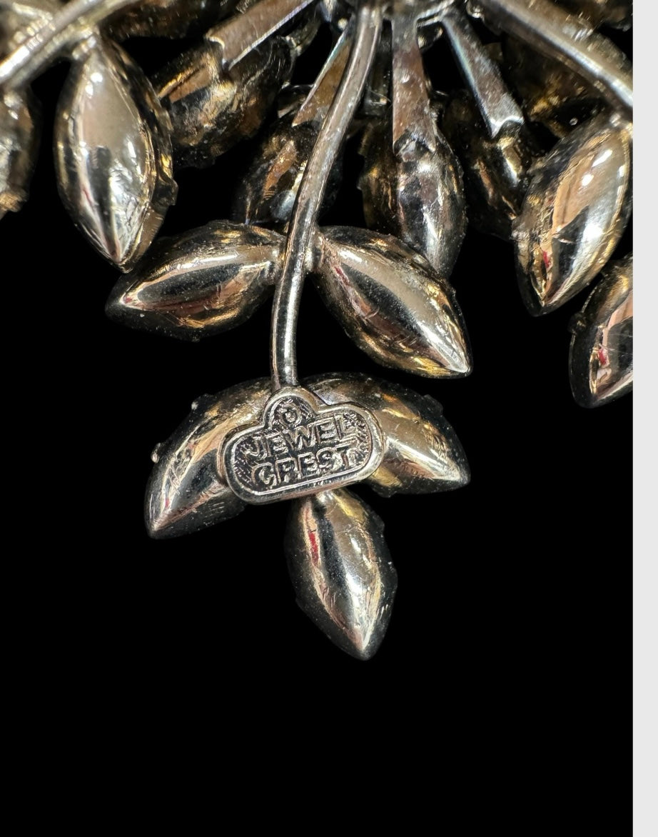 Rare! Donald SIMPSON Brooch for JEWELCREST Crystal WISTERIA Brooch marked!