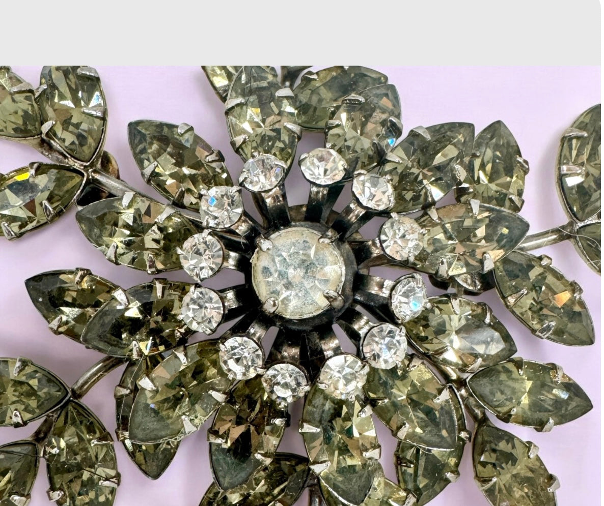 Rare! Donald SIMPSON Brooch for JEWELCREST Crystal WISTERIA Brooch marked!