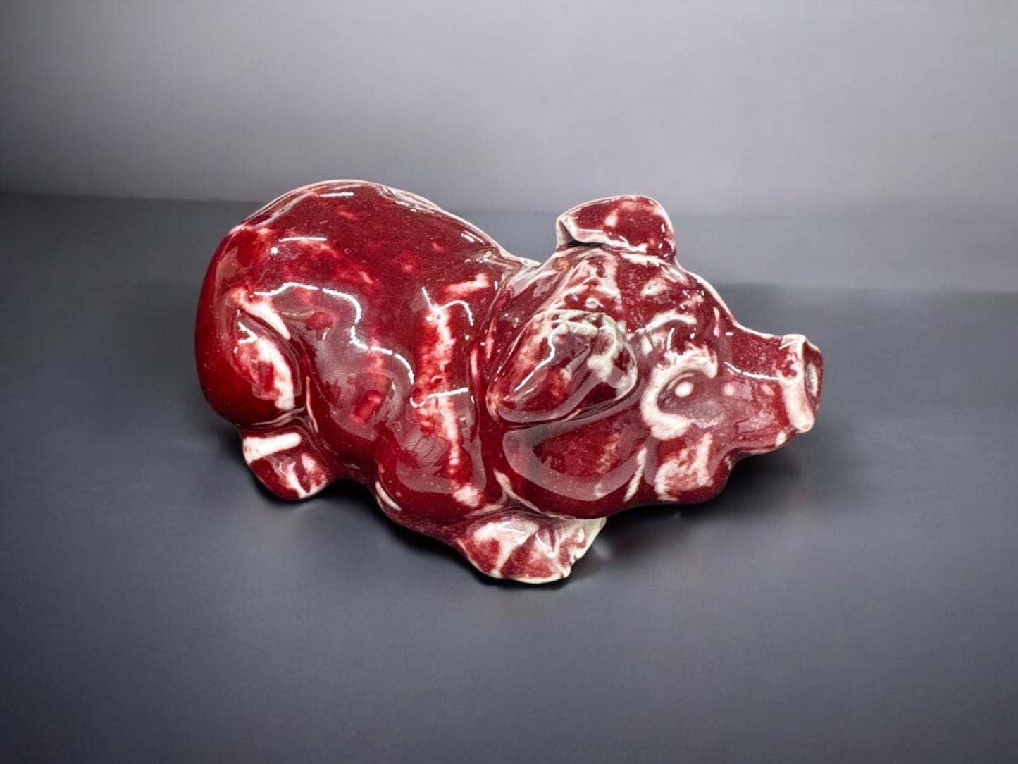 Red ceramic pig,ceramic statue,home decor
