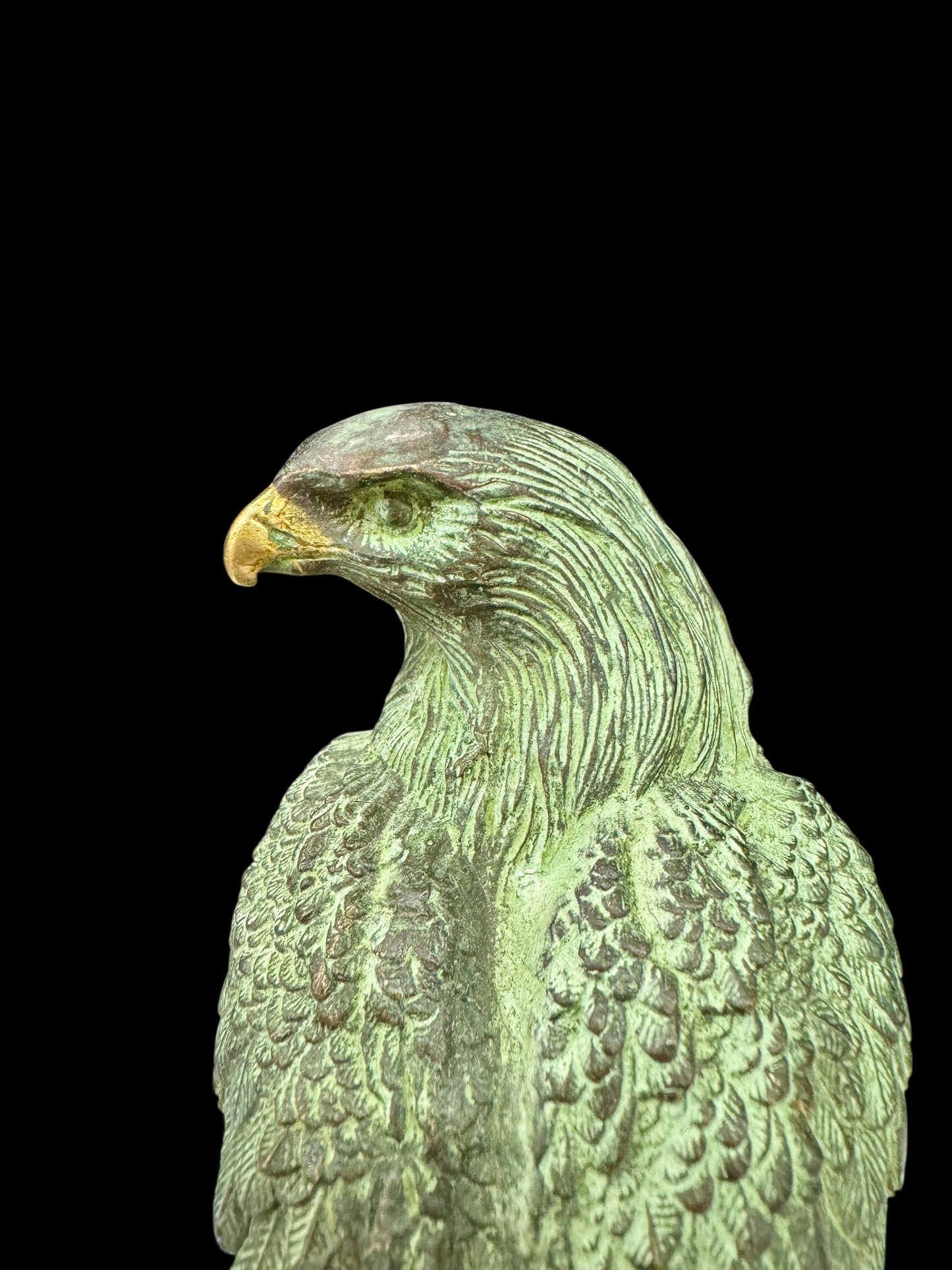 Bronze eagle statue with green patina,home decor,office decor