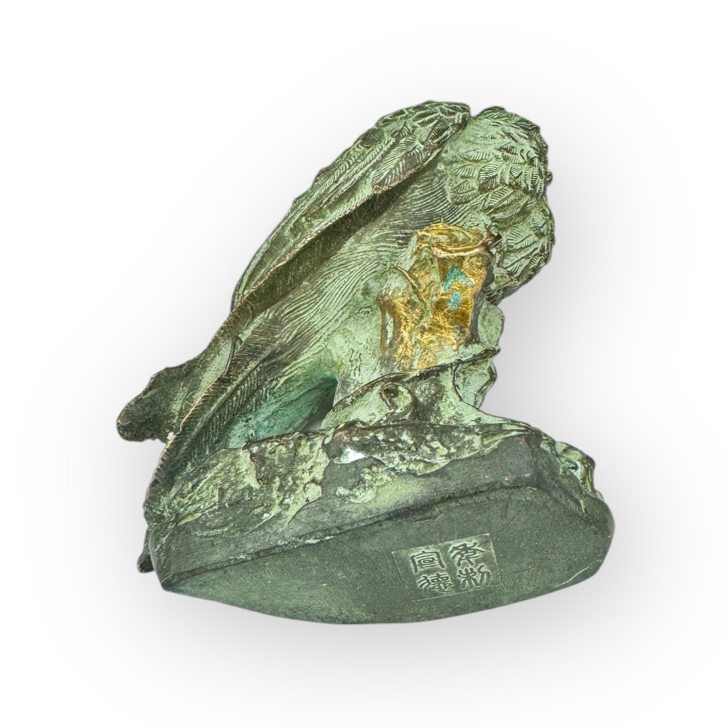 Bronze eagle statue with green patina,home decor,office decor