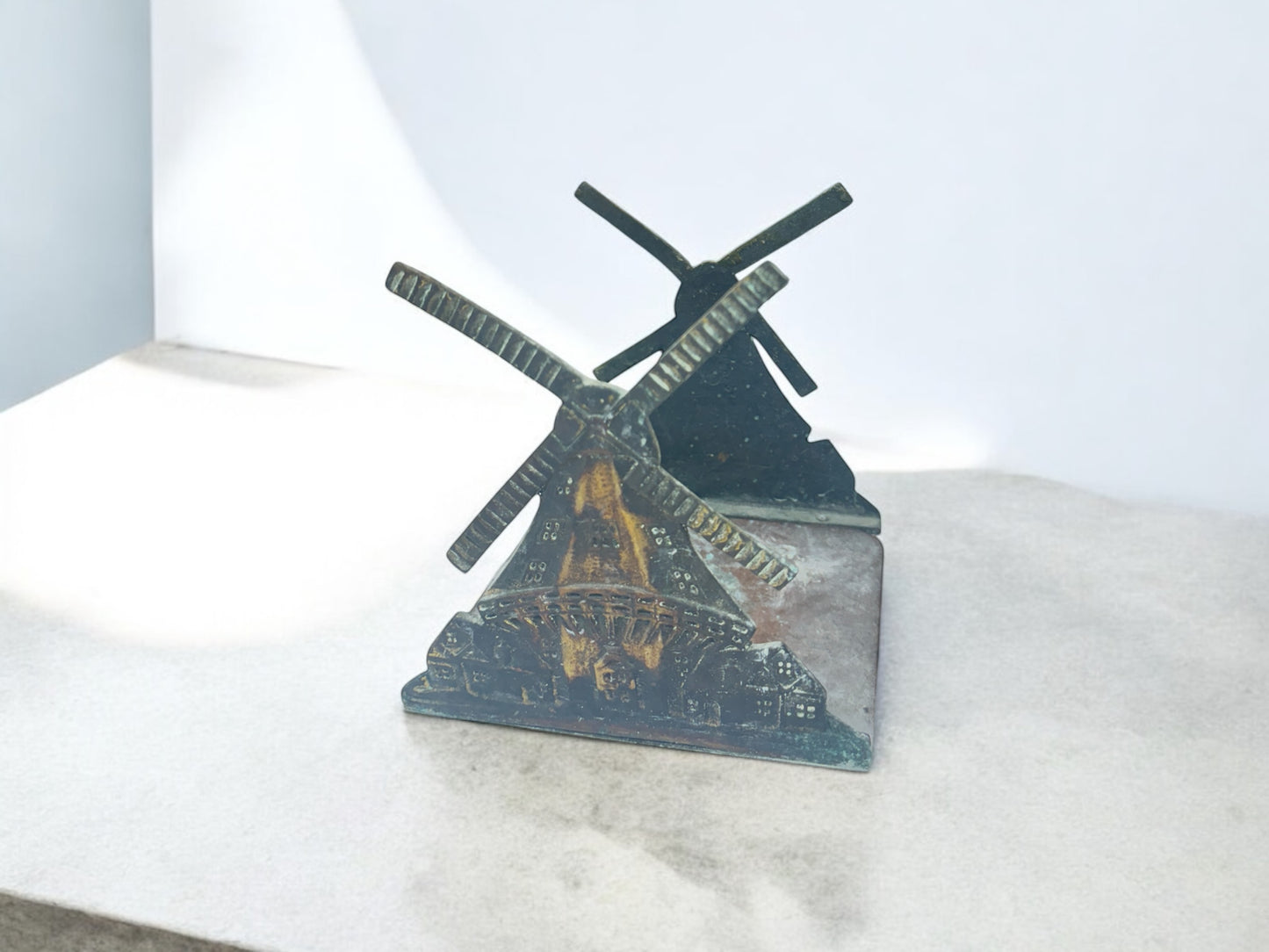 MCM Brass windmill bookends,office decor