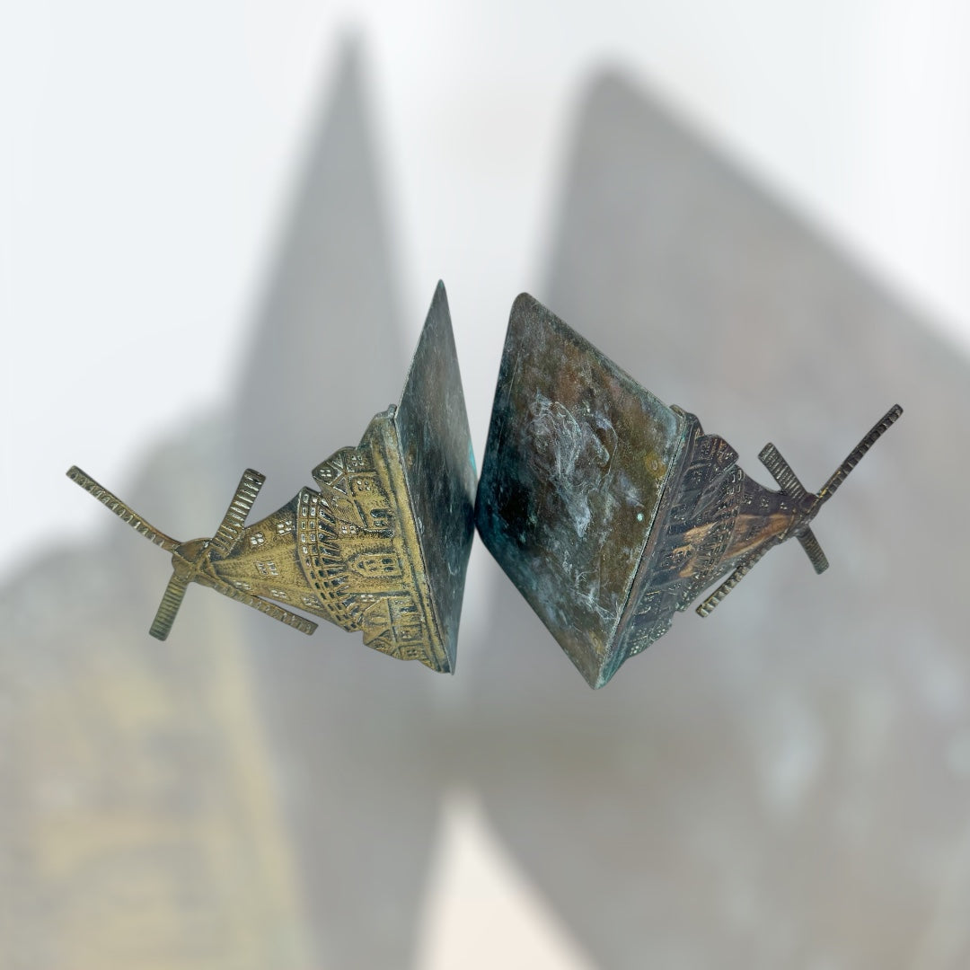 MCM Brass windmill bookends,office decor
