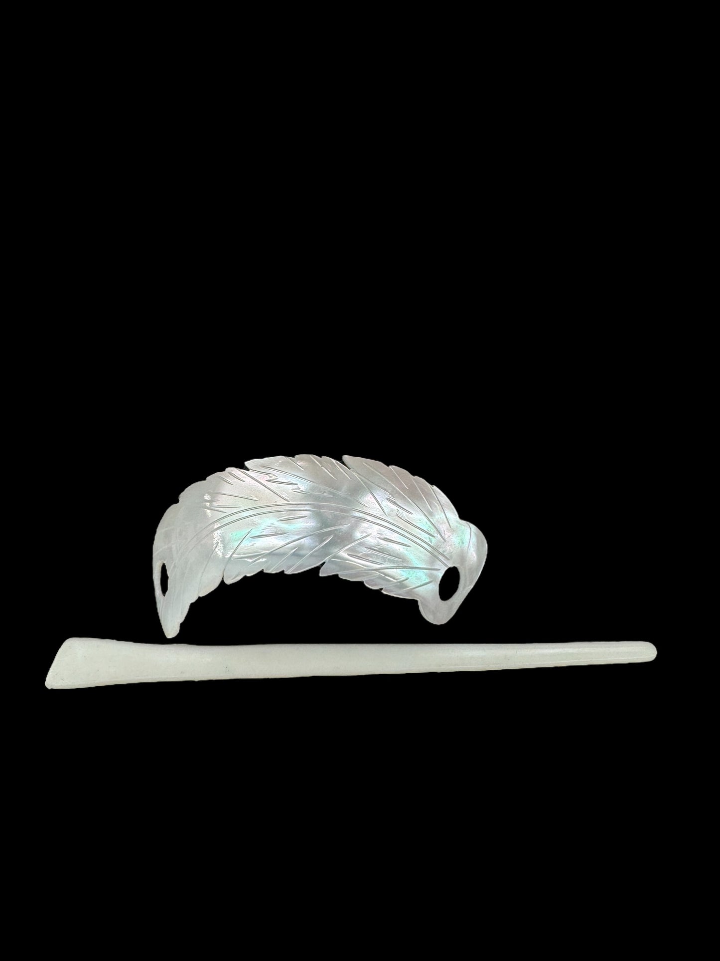 Mother of pearl shell hair clips, with plastic pin