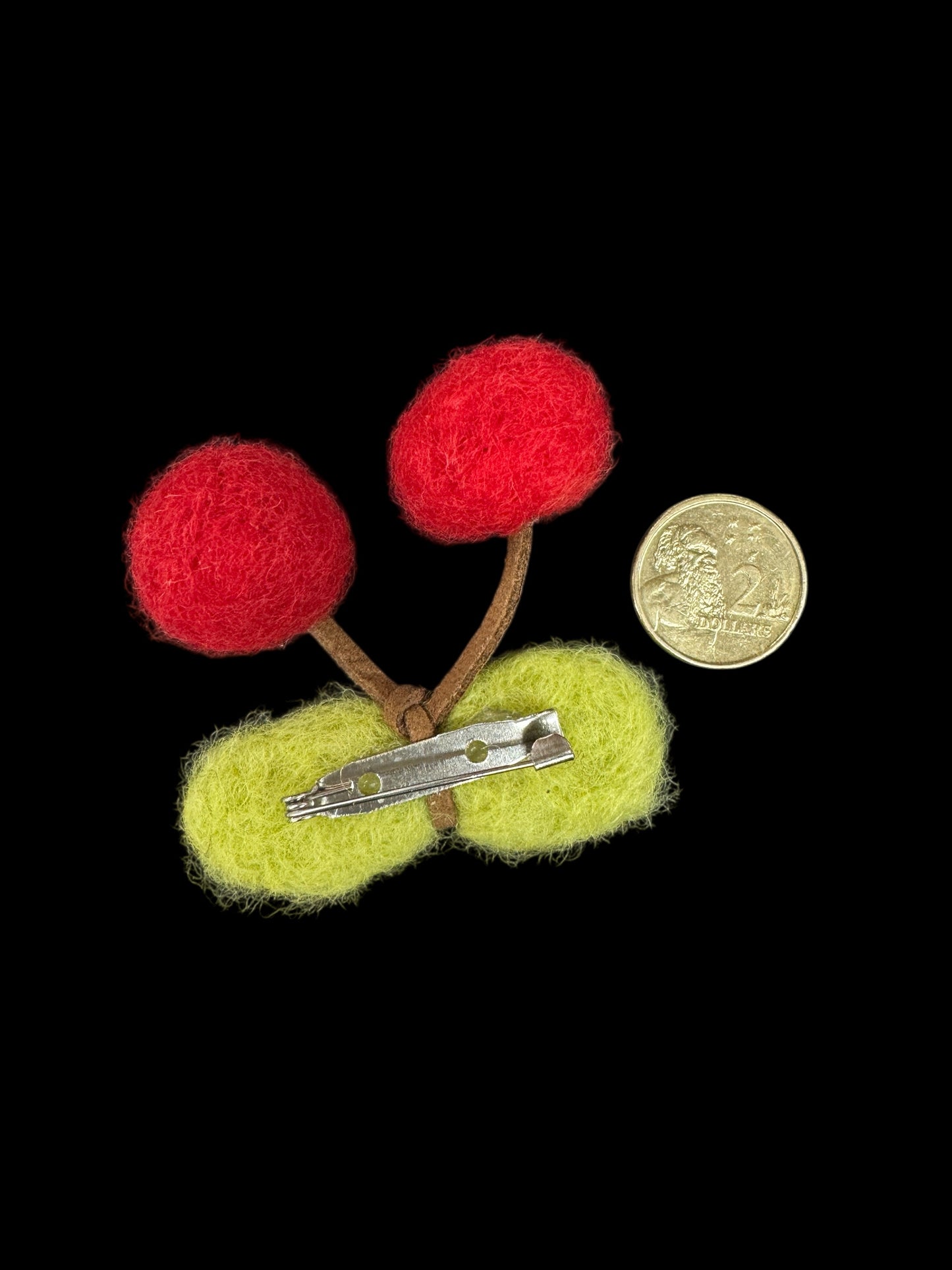 Felt fabric cherry brooch,lady brooch