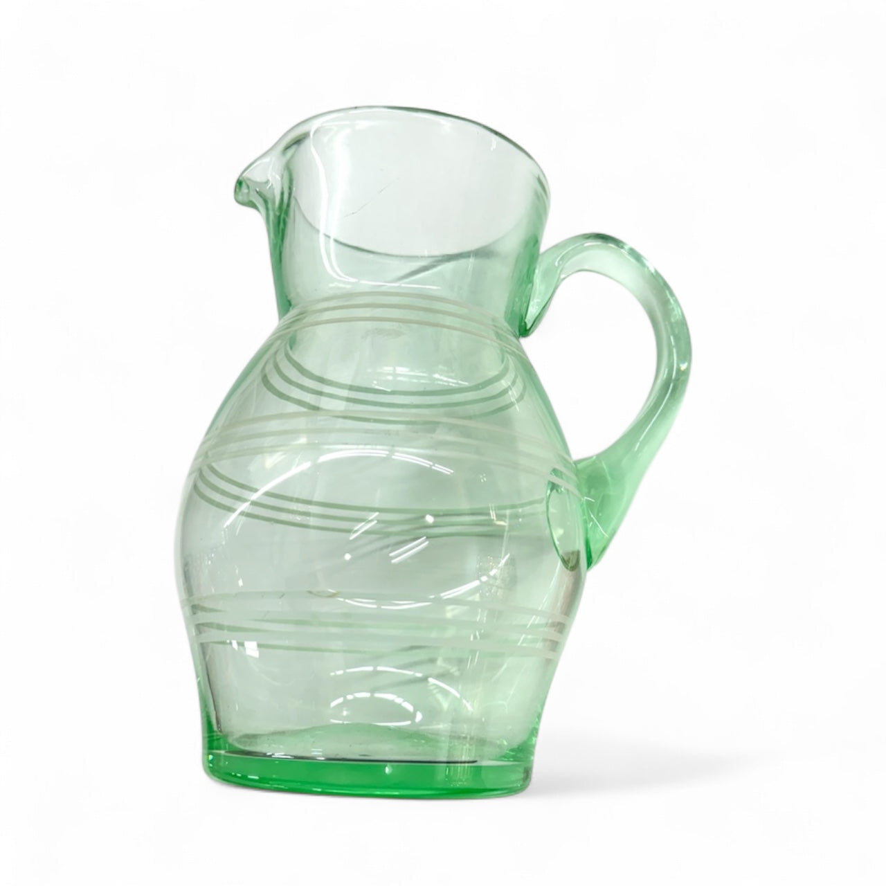 vtg uranium glass pitcher/jug,art glass,uranium