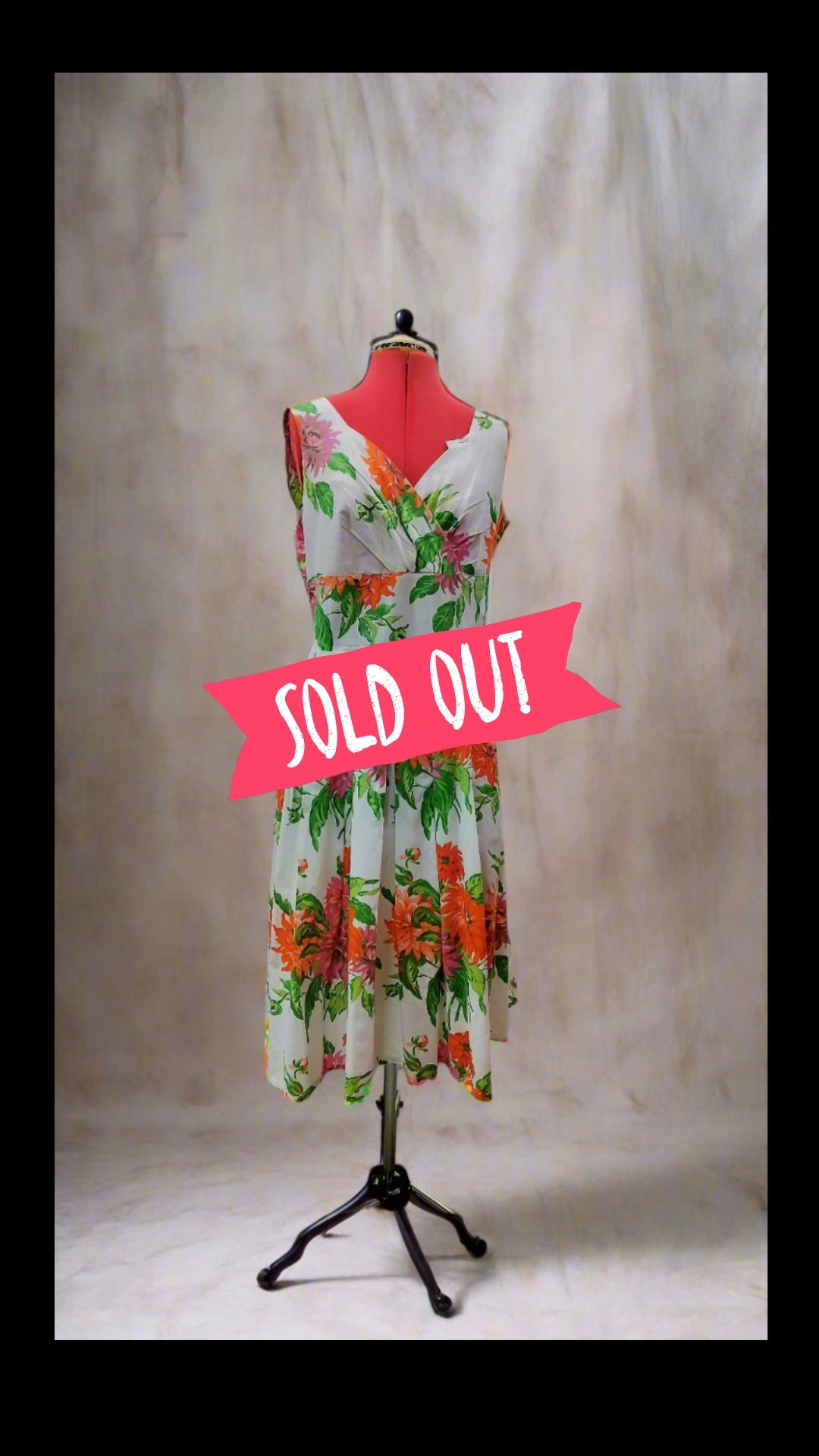 Lazy Bones crisp cotton dress. 1950's vintage style. Size- L.