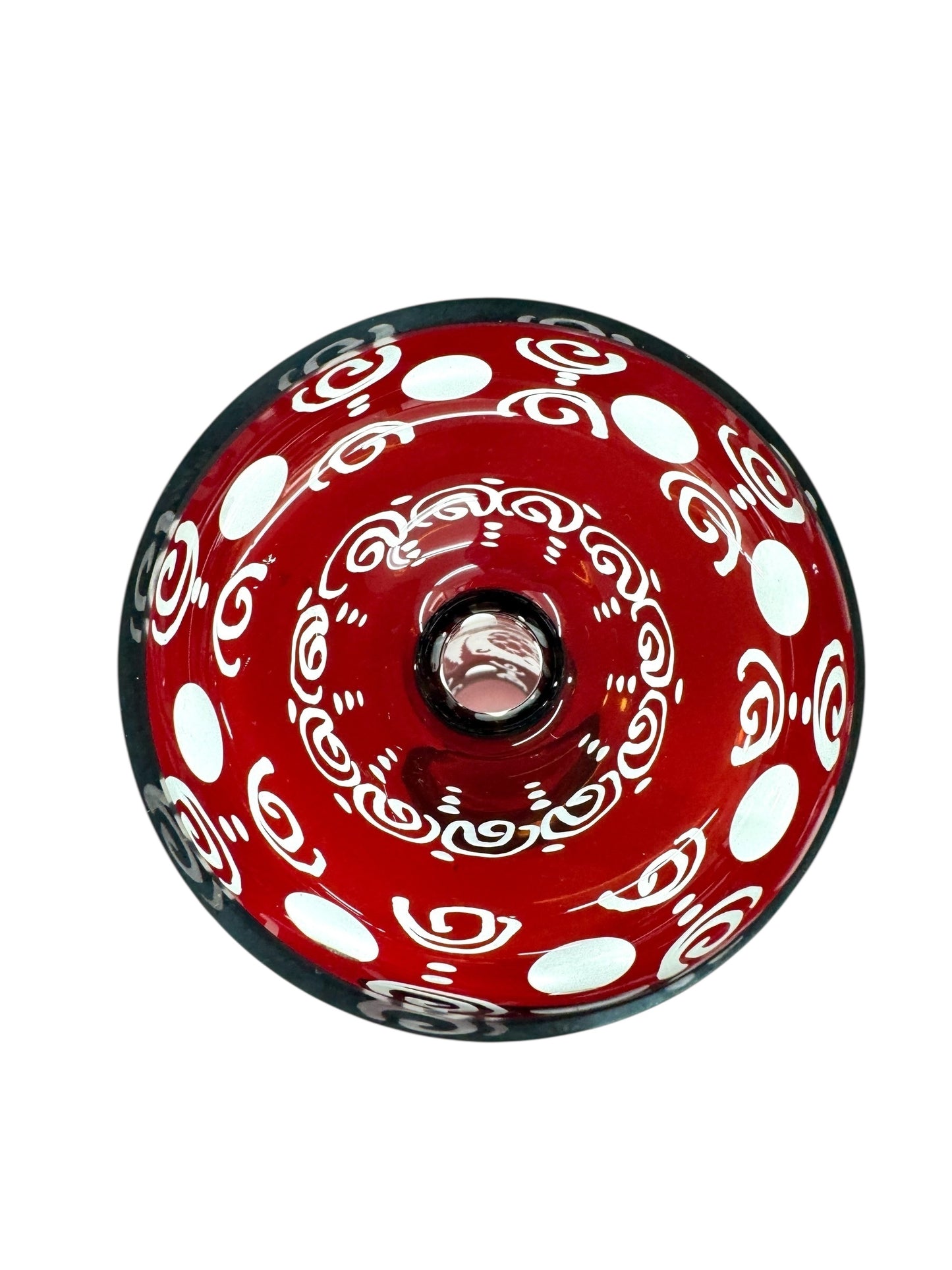 Egermann Bohemian Ruby Red Cut to Clear Crystal Glass Candlestick/vase