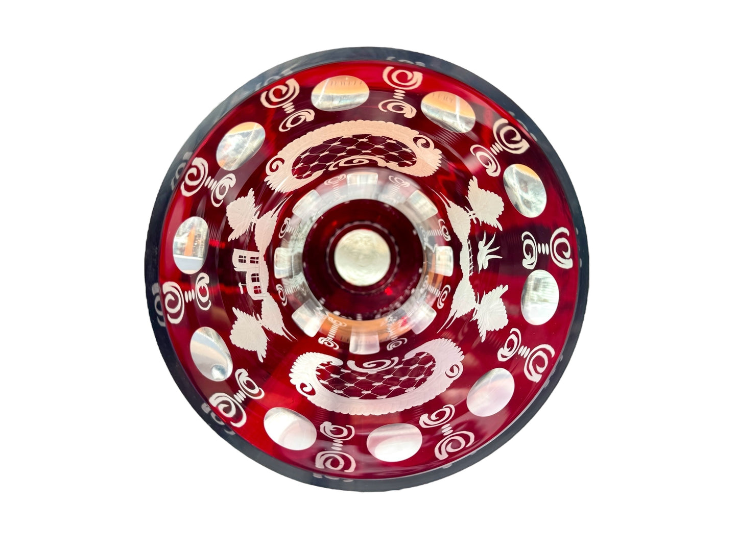 31cm tall Bohemia EGERMANN Czech red ruby GLASS VASE