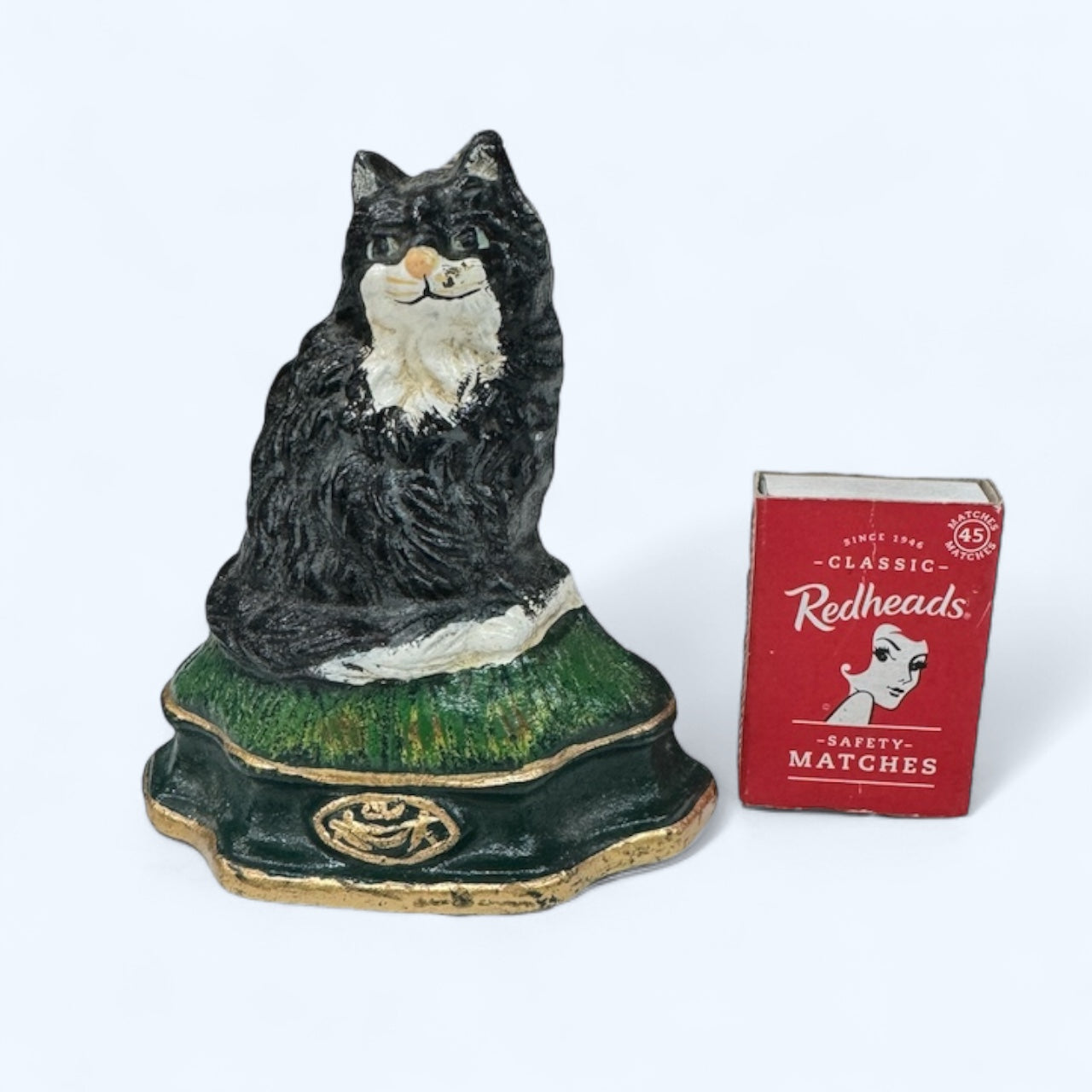 Cast iron cat door stopper, home decor
