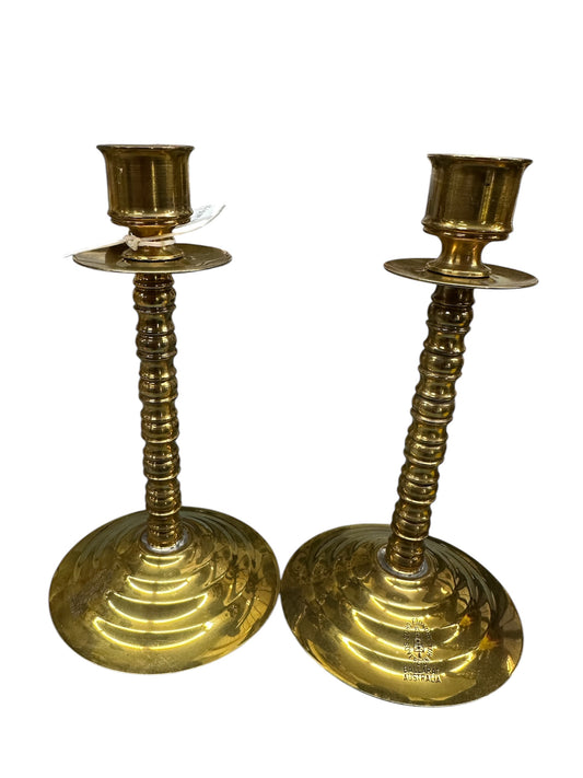 Pair Brass Candlesticks Soho Foundry Sovereign Hill
