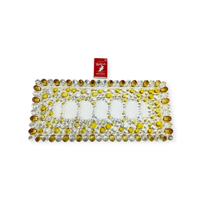 Waltherglas Bubble Glass Serving Tray – 34cm Vintage Clear & Amber