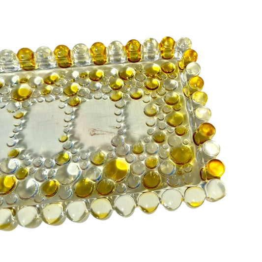 Waltherglas Bubble Glass Serving Tray – 34cm Vintage Clear & Amber