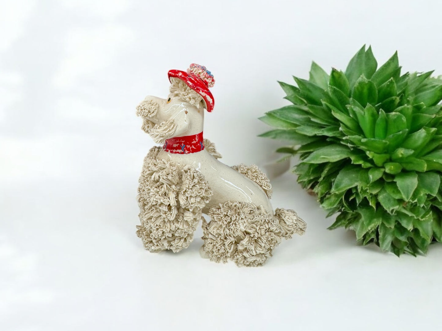 Vintage Scottish Spaghetti Poodle Figurine,MCM