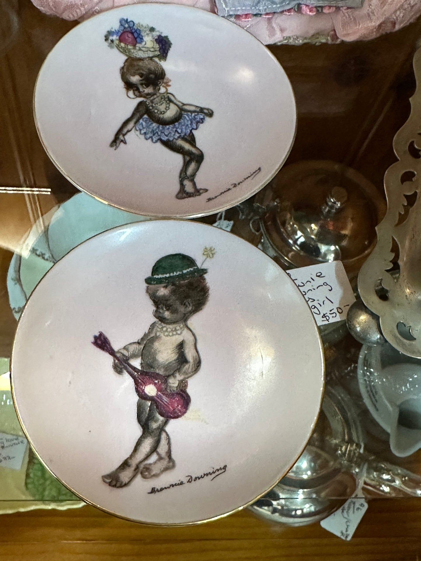 2 Brownie Downing Girl and Boy Plate