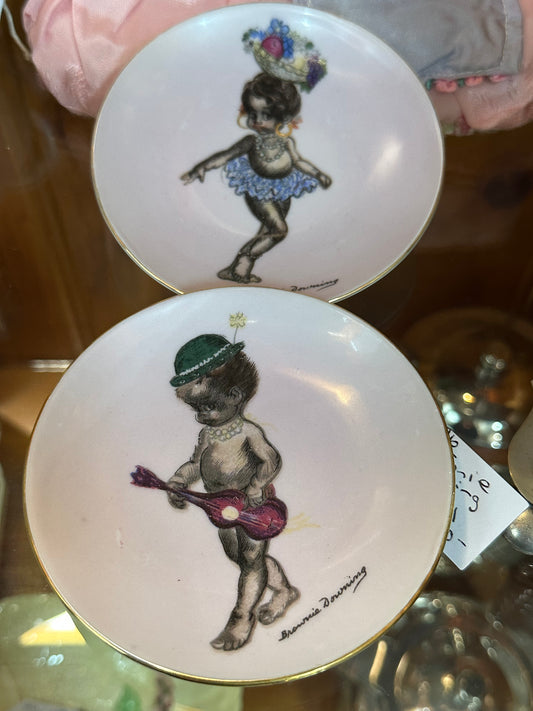 2 Brownie Downing Girl and Boy Plate
