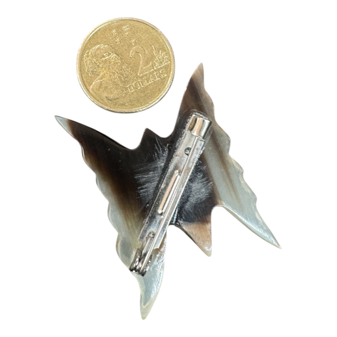 Vintage butterfly brooch, buffalo horn