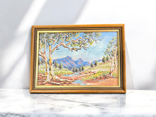 vintage Australia landscape oil painting signed,wall decor