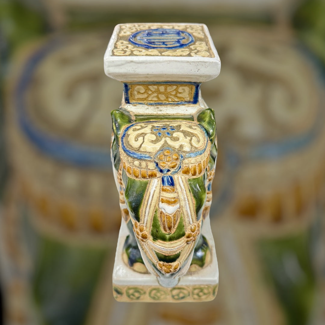 Vtg Ceramic Elephant Flower Pot Stand, Home Decor,garden decor