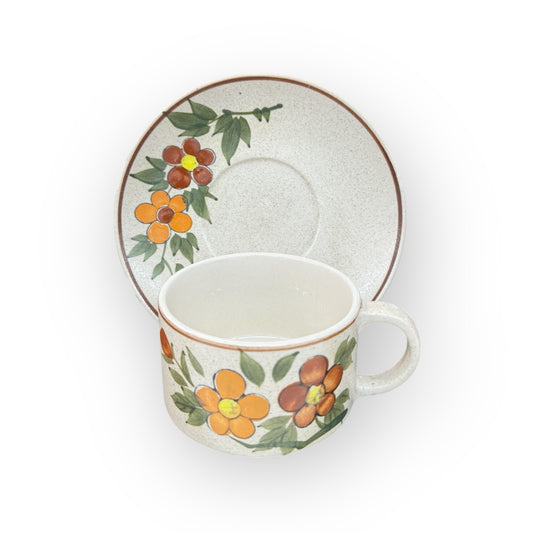 Korea made pottery cup and saucer