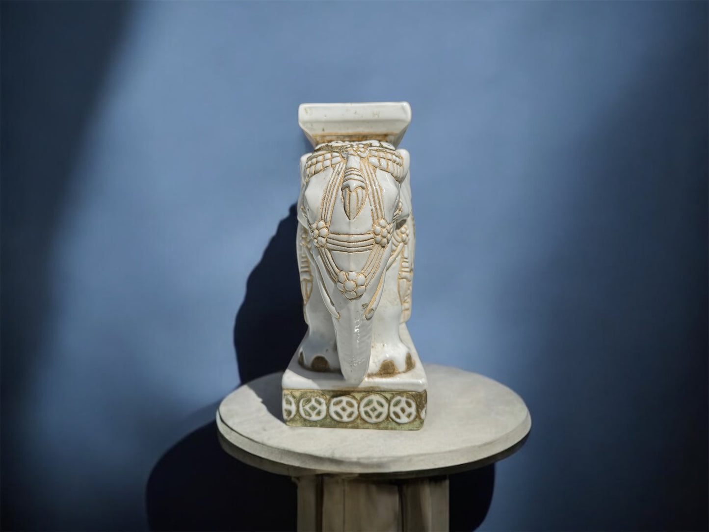 Vtg Ceramic Elephant Flower Pot Stand, Home Decor,garden decor