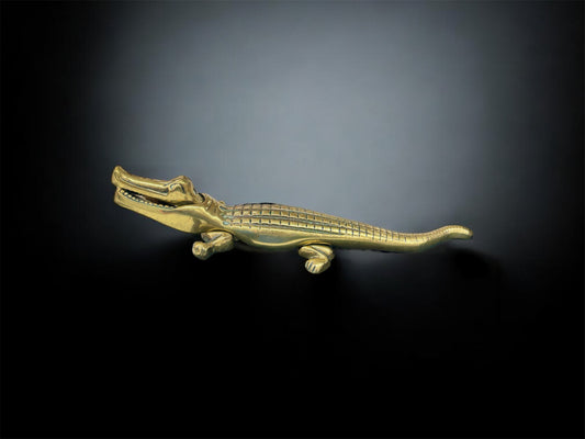 Vintage 34cm BRASS CROCODILE Nutcracker ORNAMENT,kitchen decor