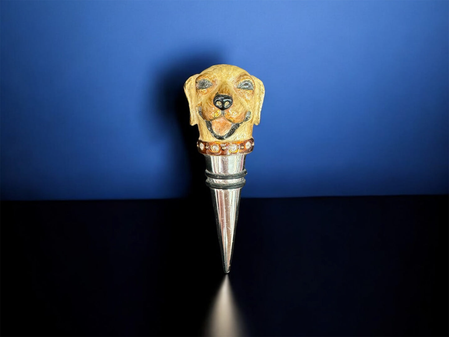 Enamel Dog head wine stopper,