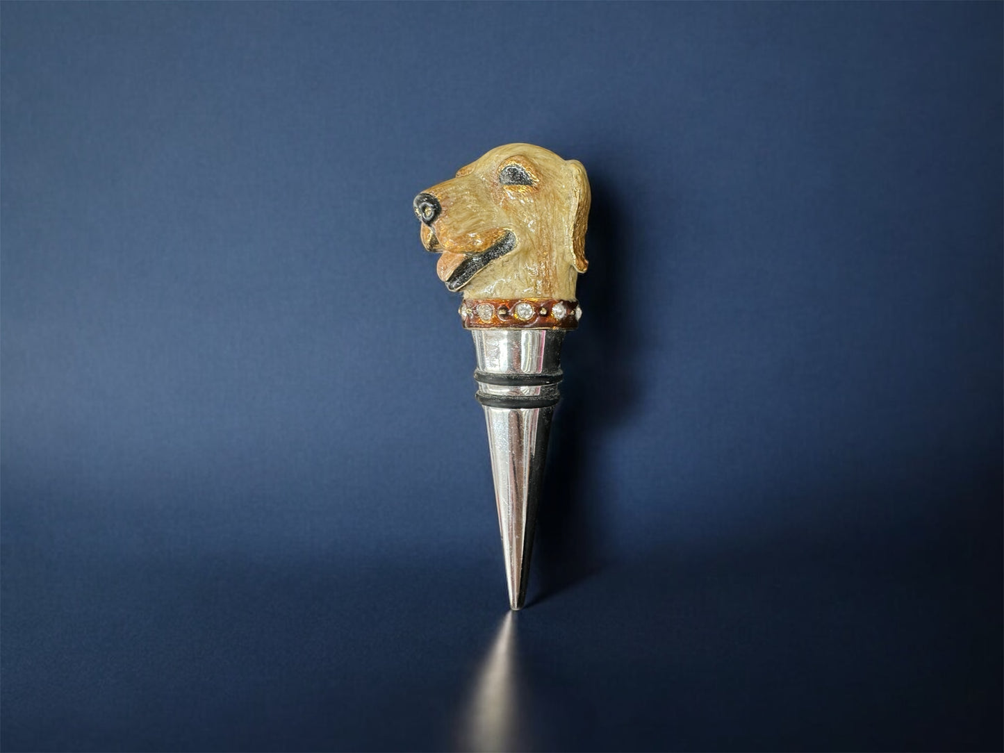 Enamel Dog head wine stopper,
