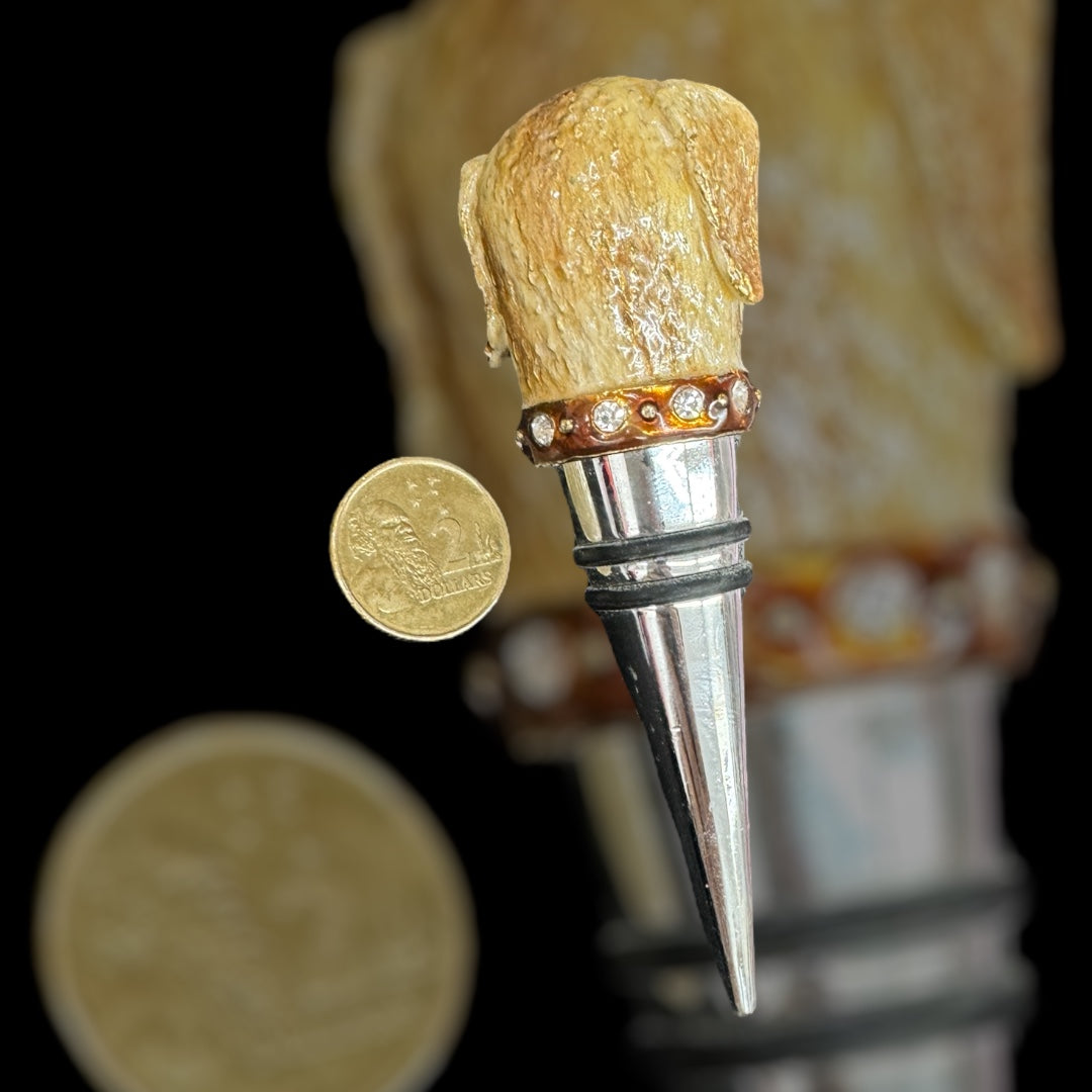 Enamel Dog head wine stopper,