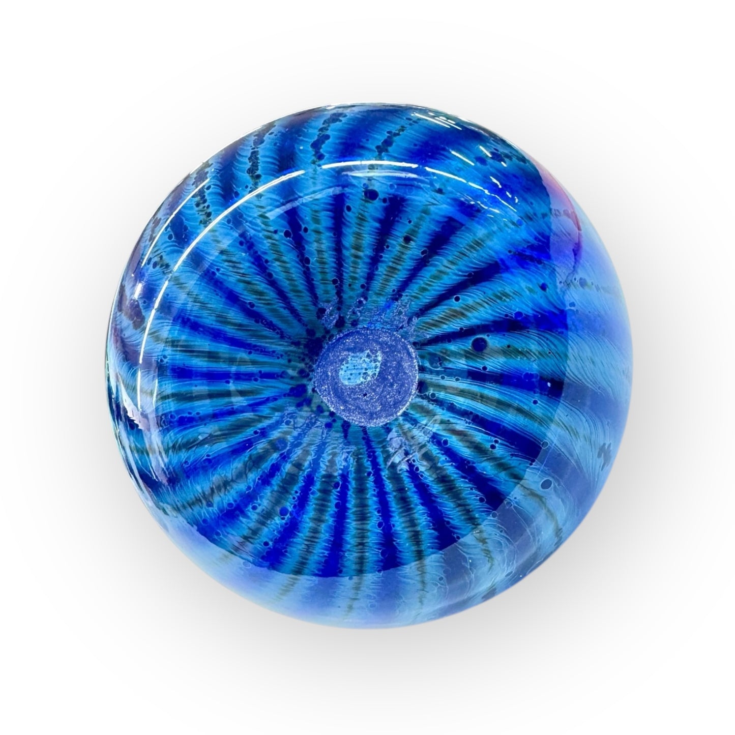 Art glass jug by Gerry Reilly,Australian hot glass artist,blue glass jug