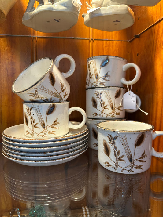 Set of 6 Midwinter Wedgwood Oats Cup and Sauce