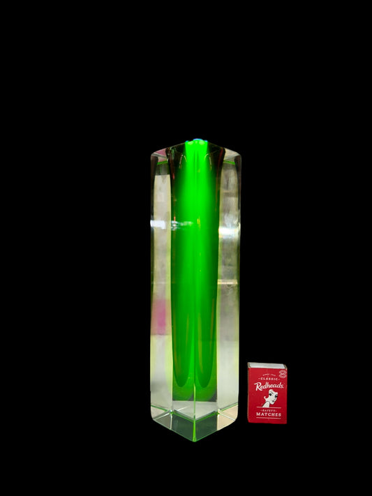 26cm Murano uranium Glass Sommerso Vase,uranium vase,murano vase,made in Italy