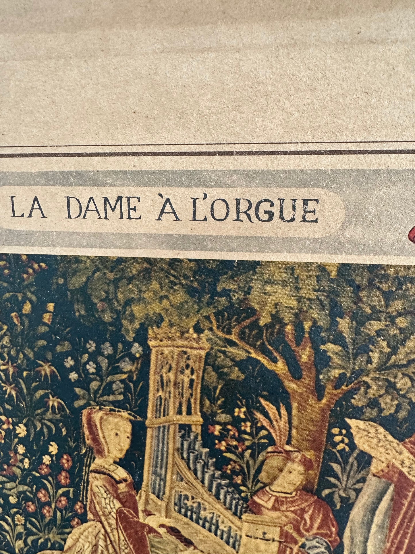 Vintage French Tapestry Print – La Dame à l’Orgue