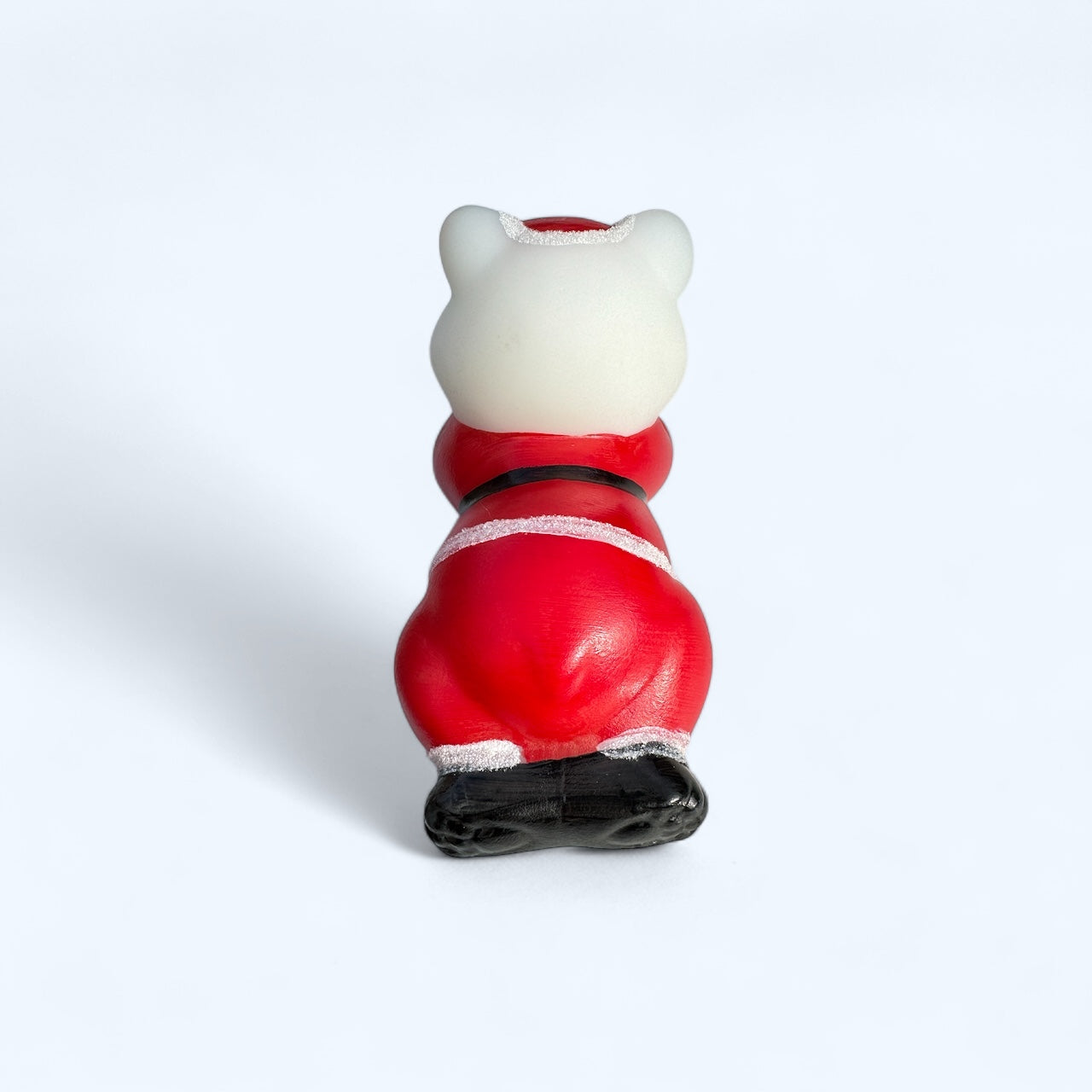 Fenton Art Glass Bear Daydreaming dressed in Santa Suit HP by Shelley Hopkins