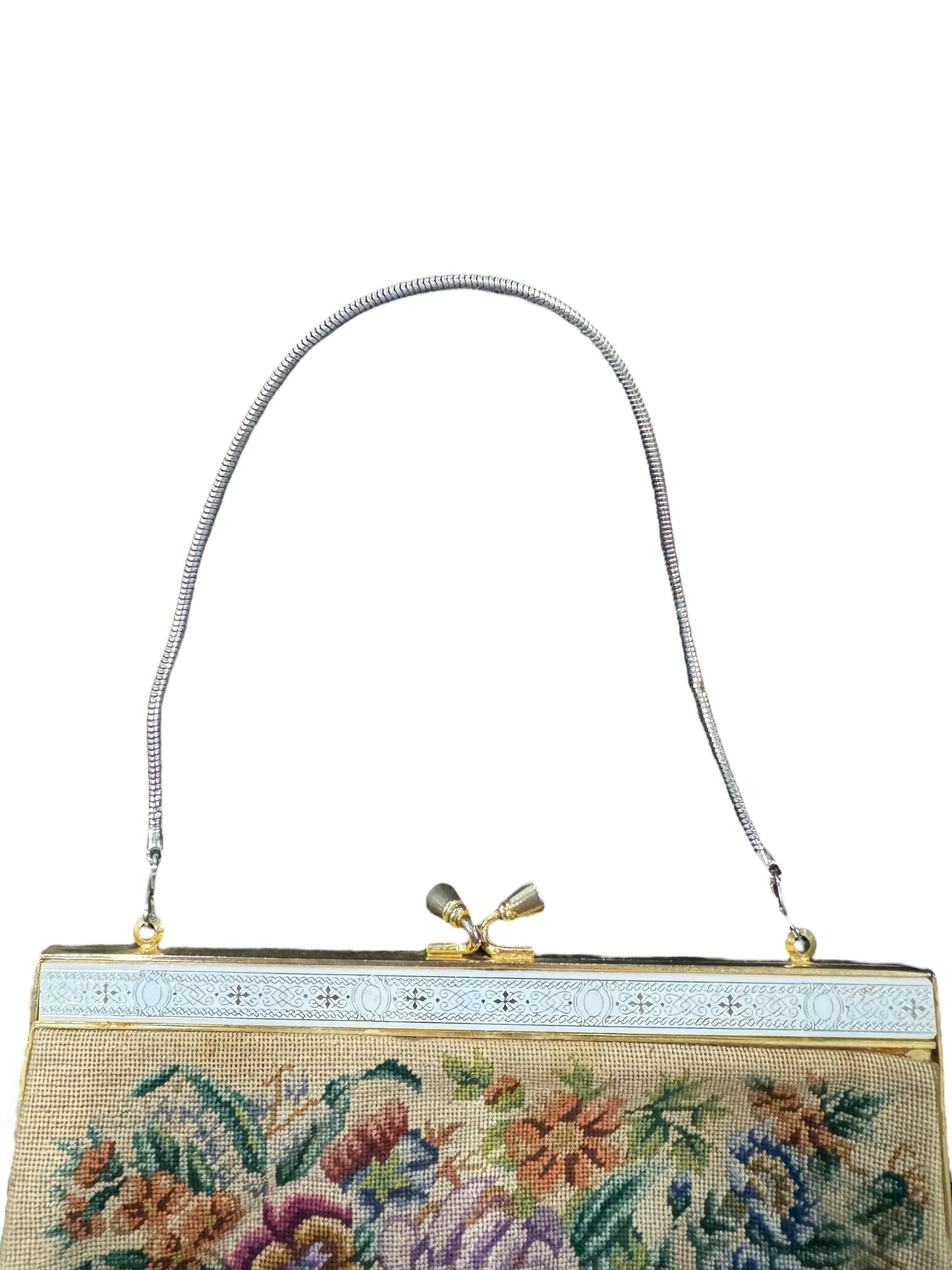 Victorian style Tapestry bag Floral Petit Point Double Sided,embroidered