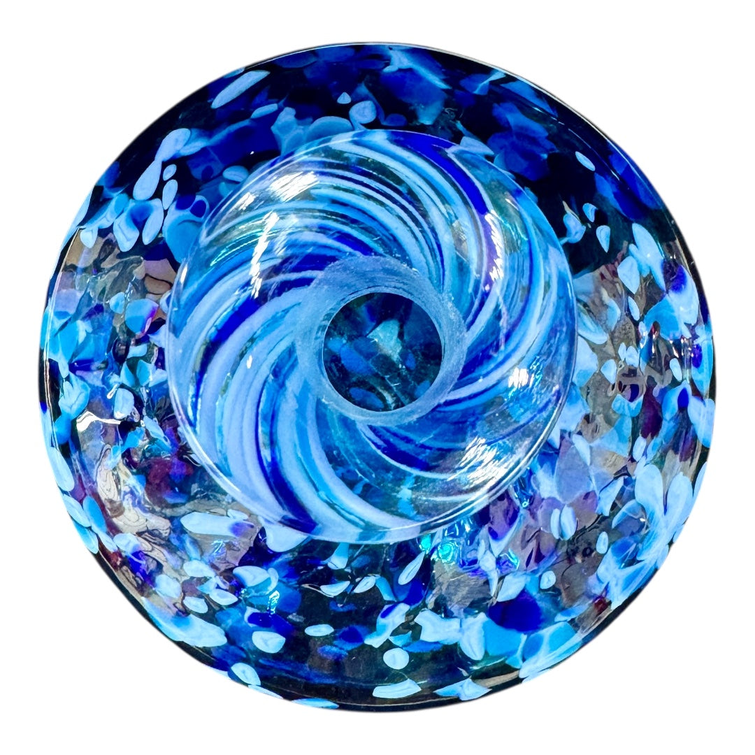 Gordon studio blue art glass perfume bottle