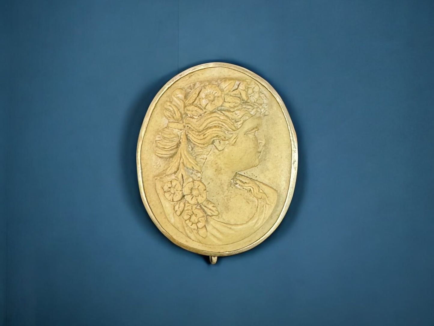 Vary Rare C1870 Italy Lava Cameo Brooch,hand carved 925marked