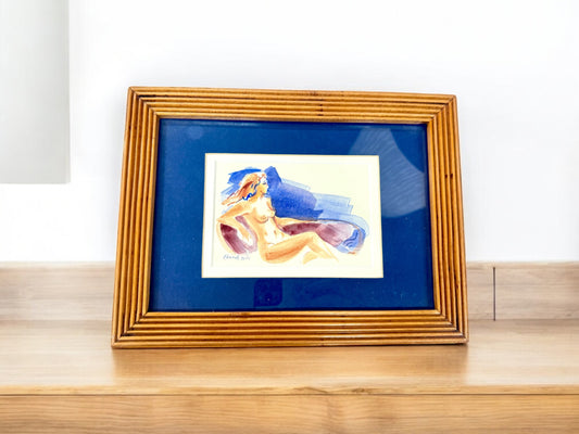 Watercolour painting by Australia Australian folklorist Ron Edwards (1930 - 2008),signed 2001
