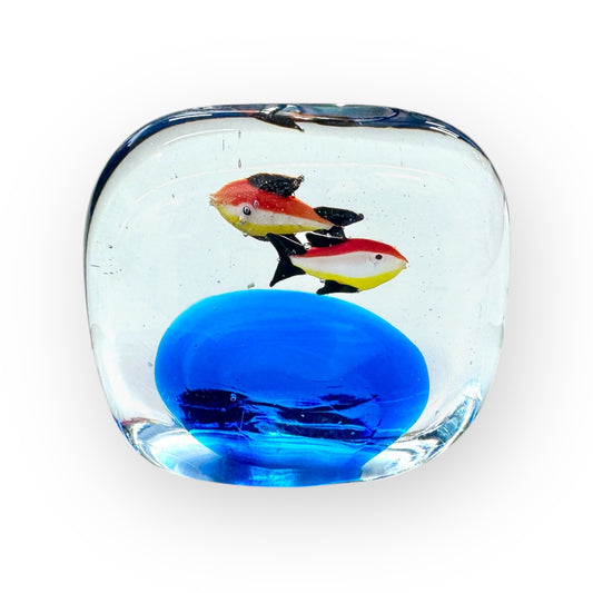 Art glass fish aquarium paperweight,hand blown